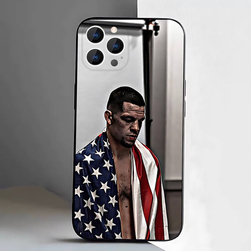 N-Nate D-Diaz Boxing Phone Case For iPhone 17,16,15,14,13,12,11,Pro,XS,Max,XR,Plus,E,SE4,Mini Black Soft Cover
