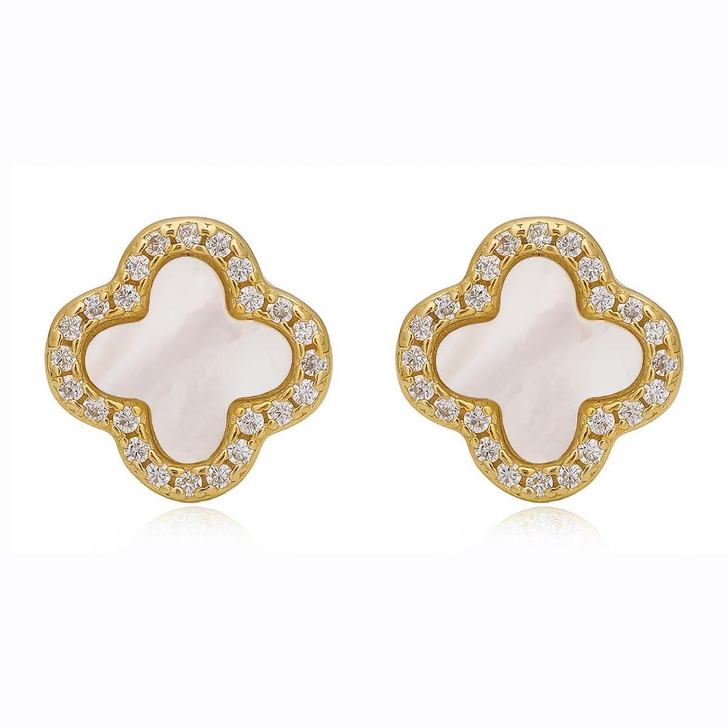 S925 Sterling Silver Four-Leaf Clover Stud Earrings: Luxurious, Versatile Design for Women