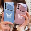 Gradient Diamond Butterfly For Samsung Galaxy A14 4G 20 30 52 20S 21S 22 32 33 34 42 50 51 53 54 70 71 72 73 5G Glass Phone Case