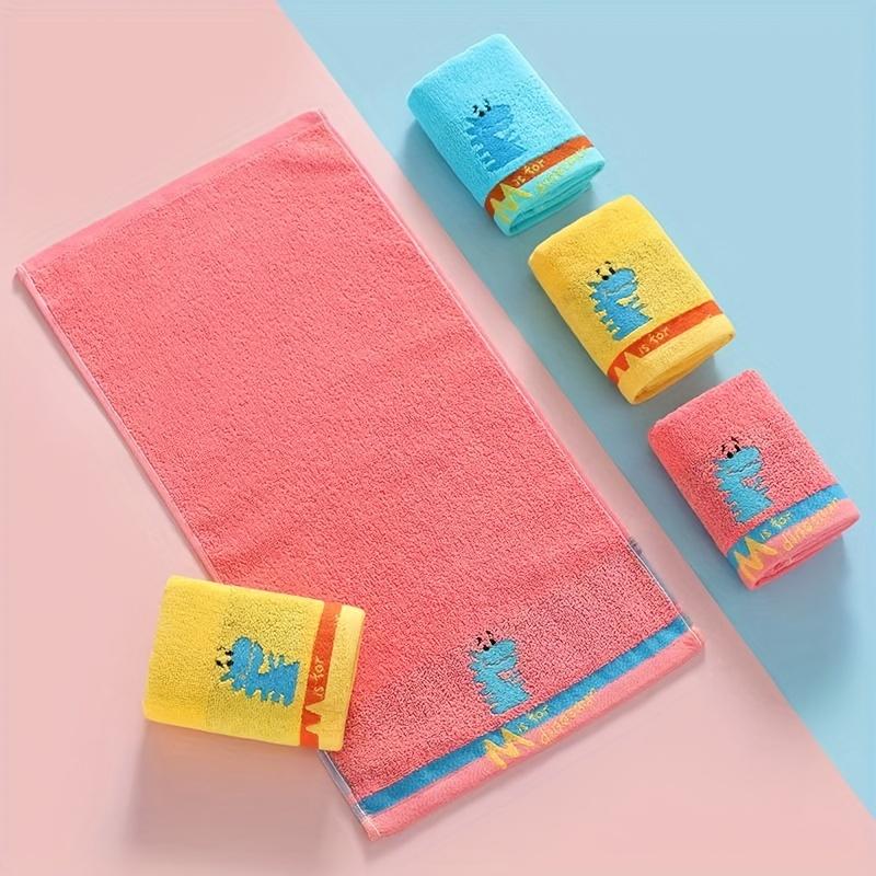 

5 шт. Яркие хлопковые полотенца для лица с мультяшным принтом Мягкие, впитывающие, легкие, только ручная стирка, прямоугольный дизайн с красочными цветочными узорами со слонами 10x20in/25x50cm*5pcs