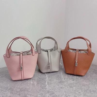 Korean Lychee Pattern Mini Bucket Bag 2024 - Fashionable Crossbody Handbag