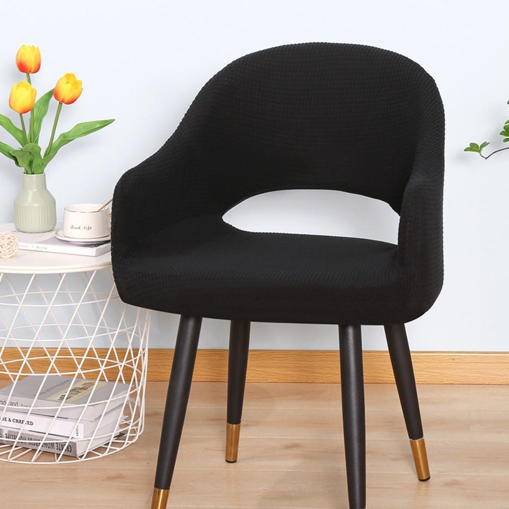 Elastic Arc Armchair Covers Jacquard Dining Chair Covers Curved Chair Covers  For Home Living Room