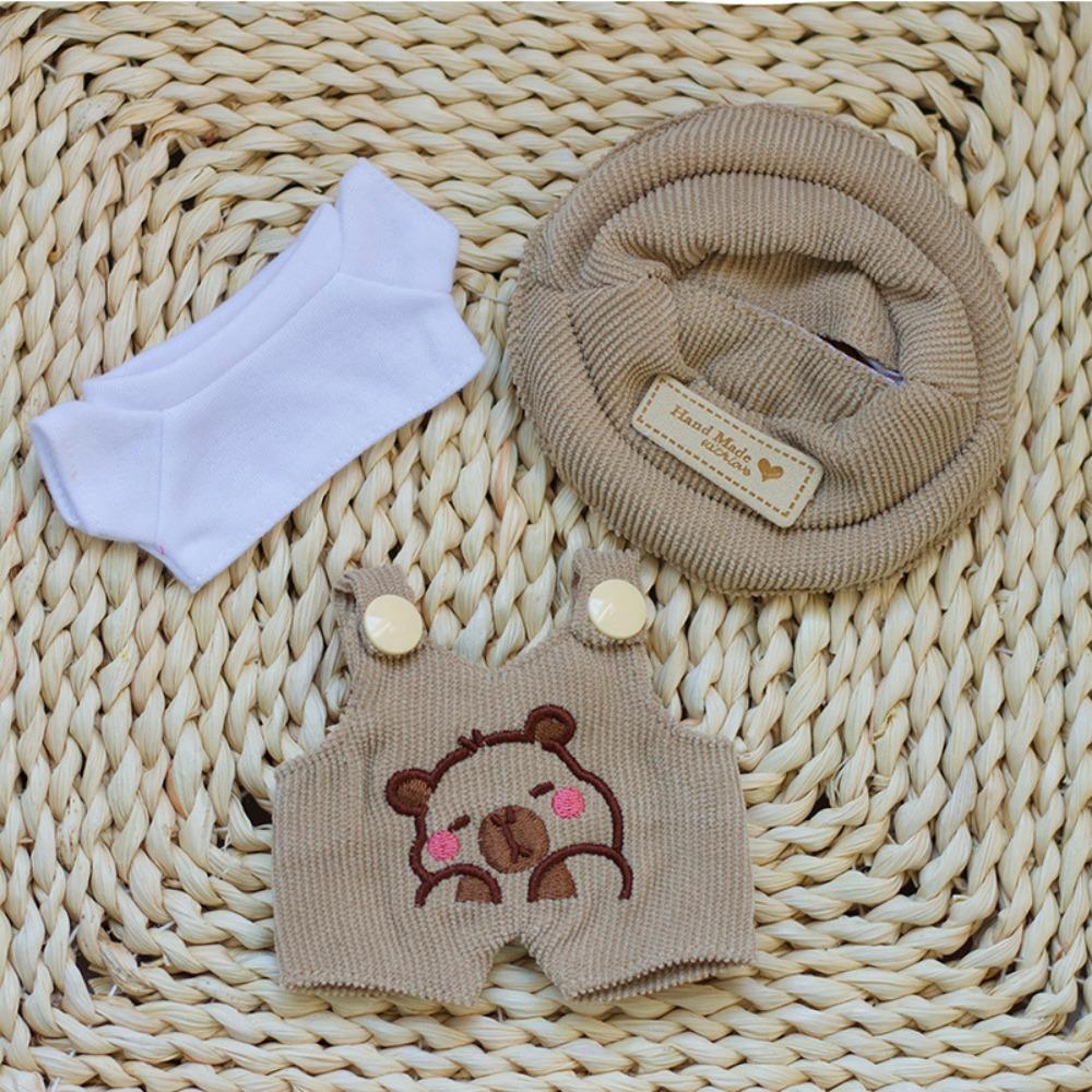 1 set Hat Sitting Party Labubu Doll Clothes Strap Pants Mini Cotton Doll's Clothes  Kids Girls Toys