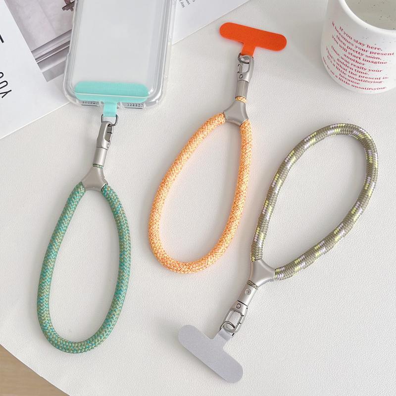 Phone Charm Heavy Metal Keyring Short Lanyard Anti-Lost Keychain Lanyard Solid Finger Strap Premium Key Cord Mobile Phone Rope