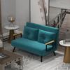 2-Seater Convertible Sofa with Backrest Adjustable to 5 Levels and 2 Padded Cushions, Velvet Upholstery, Duck Green