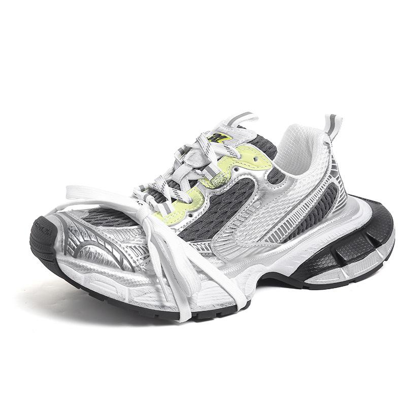 Alte Retro-Plateau-Paris-Dad-Schuhe für Damen 2025 Sommer neue Leder-Mesh atmungsaktive Sport- und Freizeitschuhe