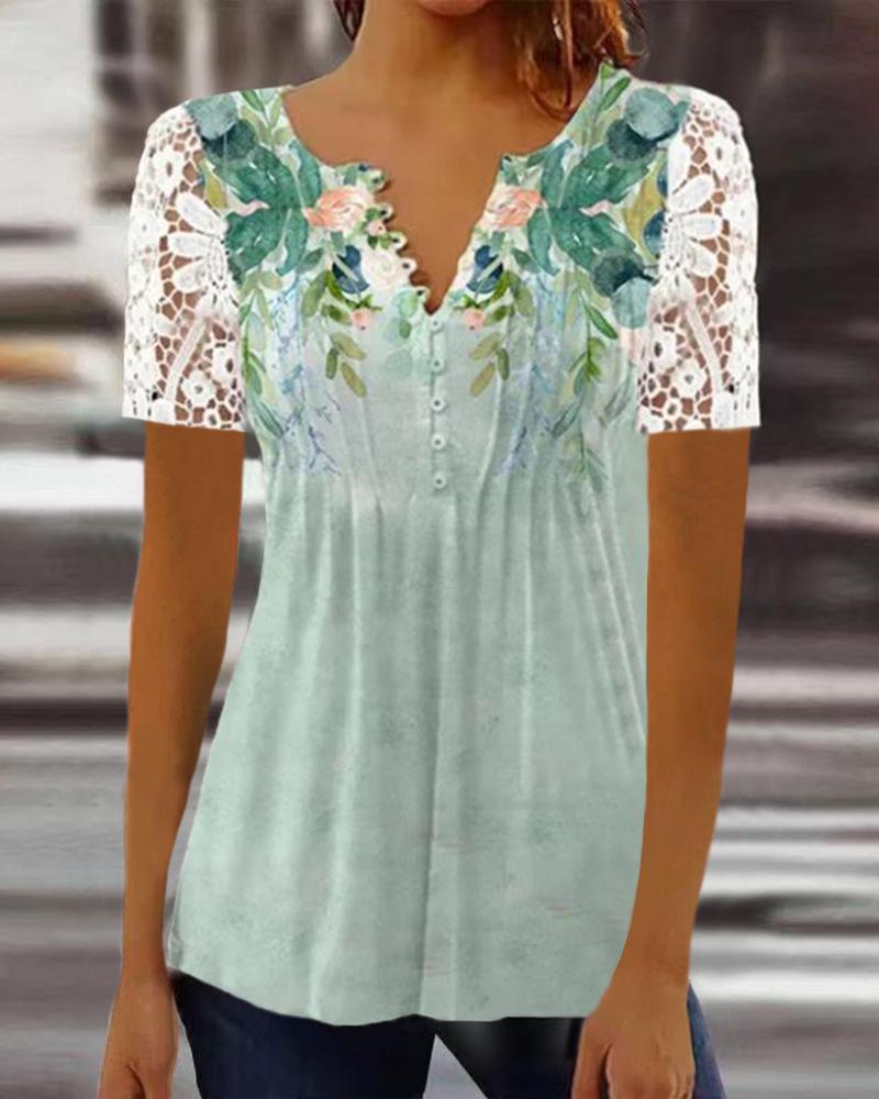 2023 Spring Women's Lace Long Sleeve T-shirt - European and American Fashion