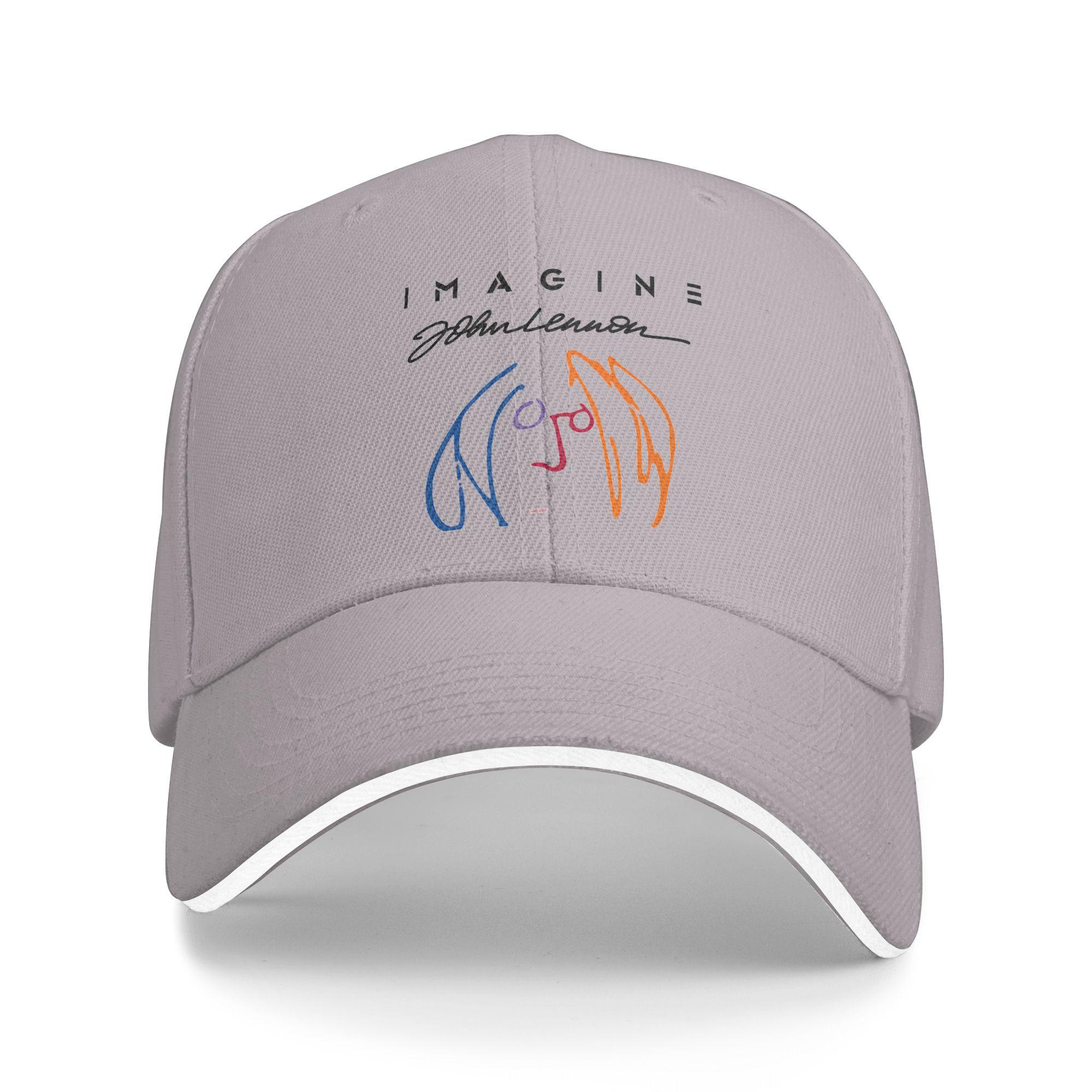 Casquette de Baseball John Lennon Soleil Été Unisexe-Ados Impression Casquette Trucker Protection Solaire Vintage Tennis Skate Casquettes de Baseball One Size gray