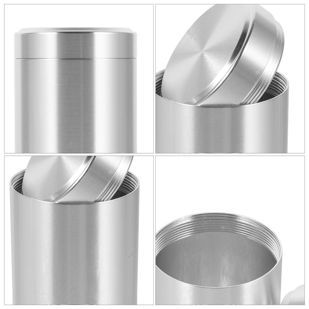 Tea Canister Titanium Alloy Compact Portable Sealed Tea Storage Container Uv Protection Metal Jar Multi-Use Food Storage
