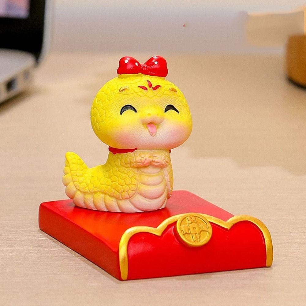 Slot Design Mobile Phone Bracket Ornaments Figurine Cute Cell Phone Holder  Desktop Stand