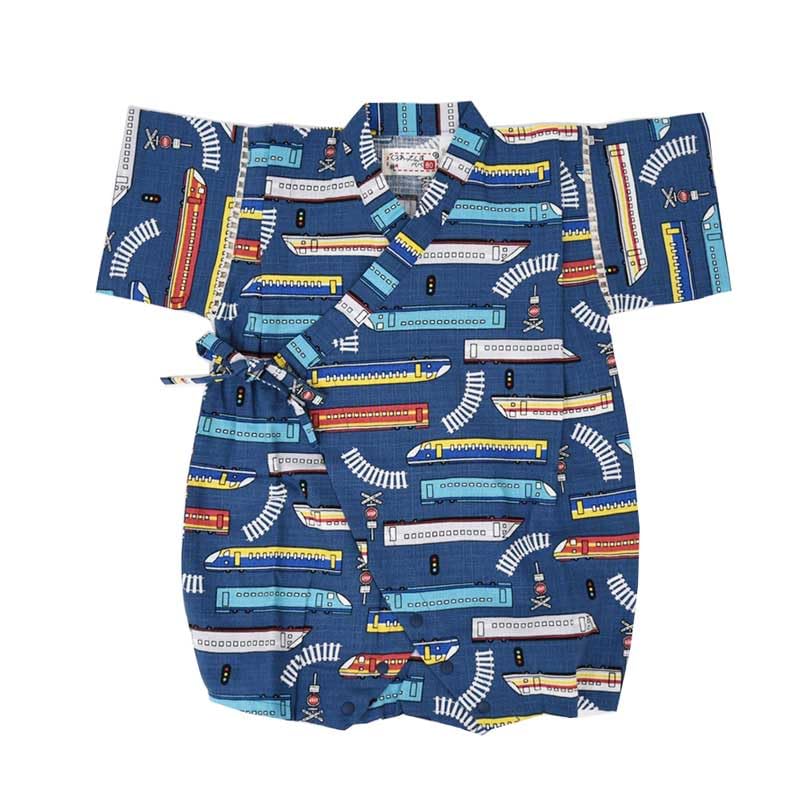 

Angelic Nina R6 Jinbei Romper Nordic Train Boys (Size 12. (Navy), 50-60cm)