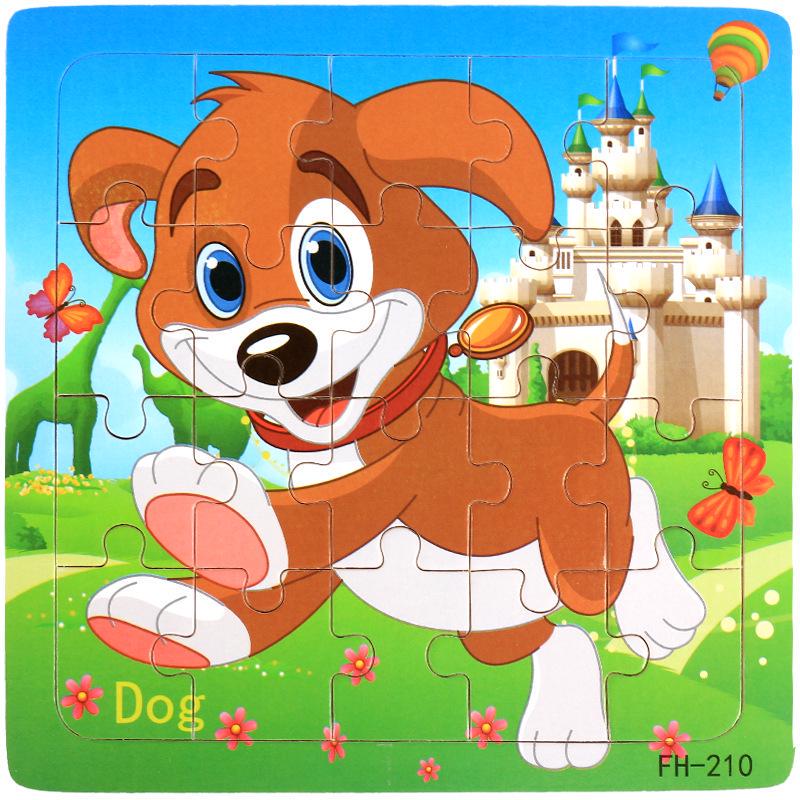 20-Piece Wooden Kids' Puzzle Board - Cartoon Animals