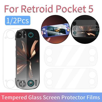 1/2Pcs For Retroid Pocket 5 Tempered Glass Screen Protector Ultra-Clear 9H Game Console Screen Protective Films Game Accessories