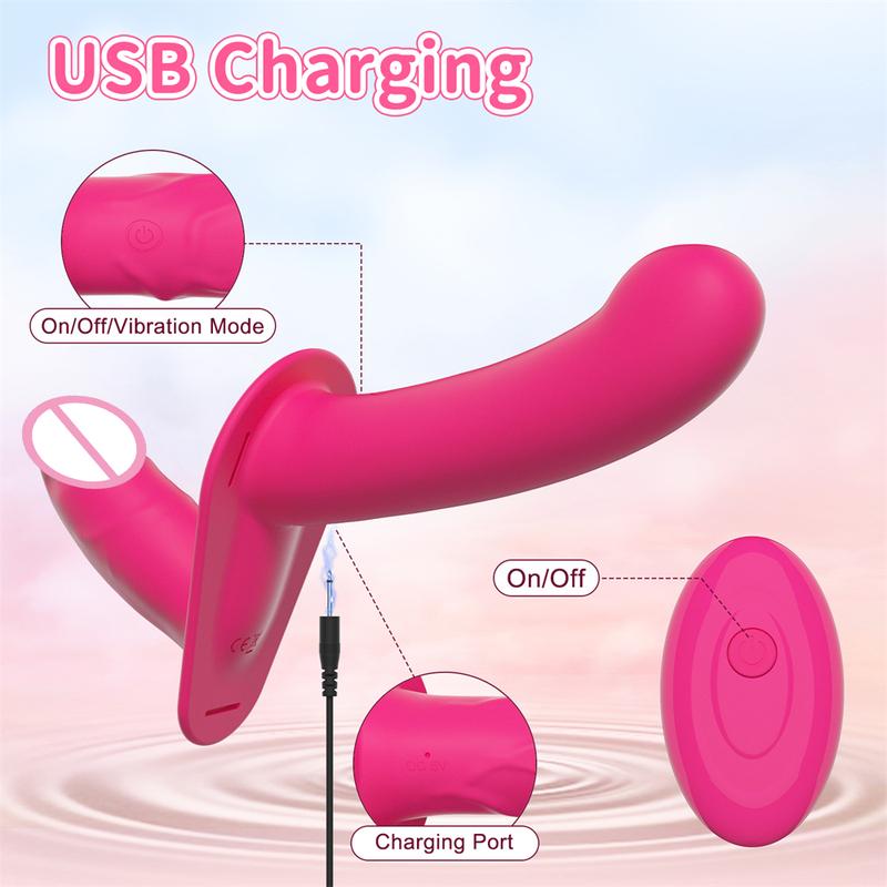Wearable Strap On Dildo Vibrator Remote Double-heads Vibrating Penis For Women Lesbian Female Masturbator Adults Erotic Sex Toys