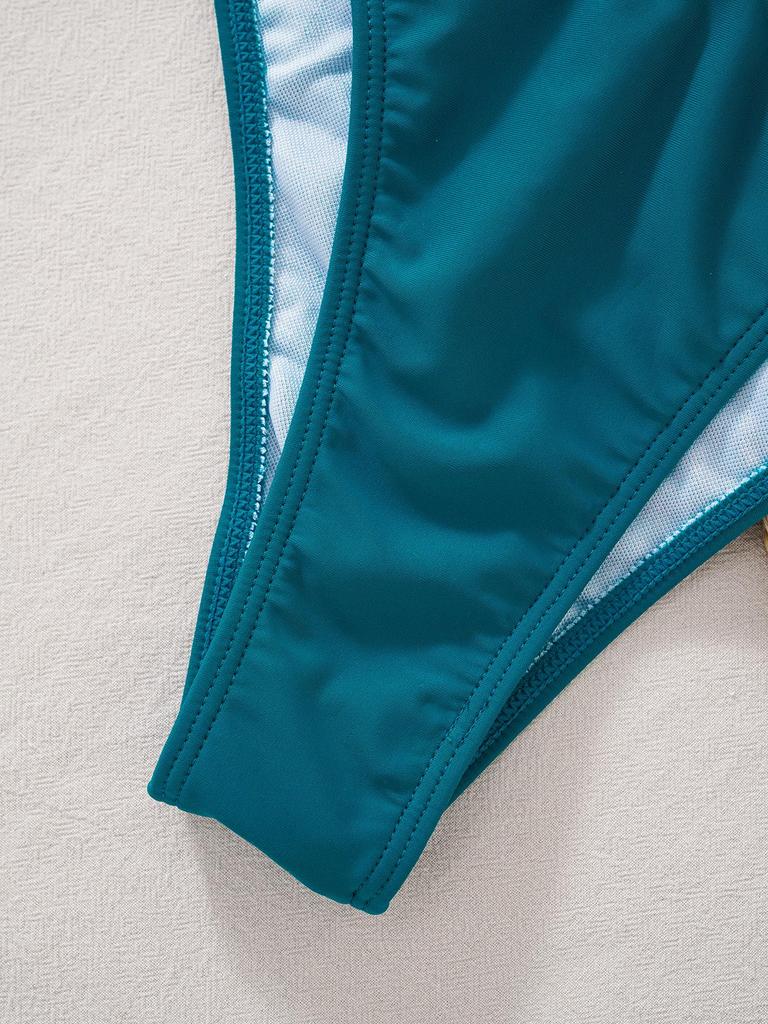 2025 Europäischer & Amerikanischer Uni-Farben Seestern Schnür-Bikini Zweiteiliger Badeanzug