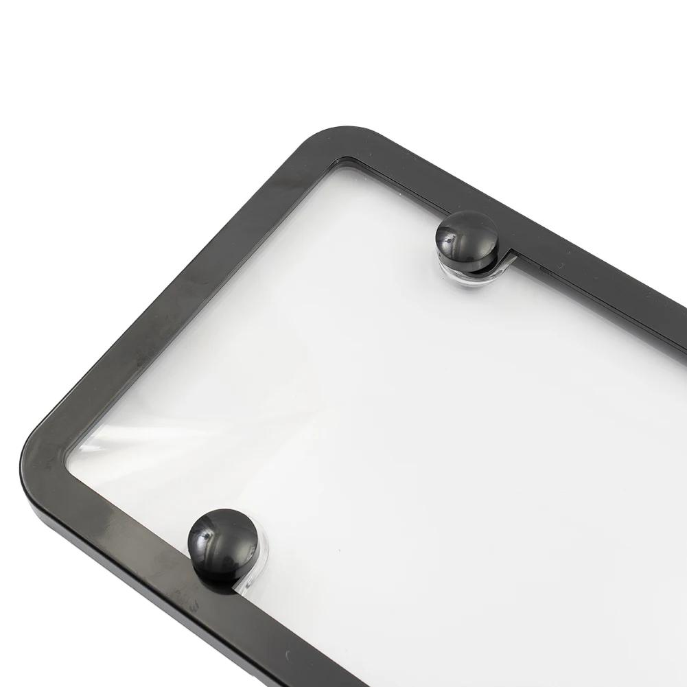 2X Clear Reflective Anti Speed Red Light Toll Camera Stopper License Plate Cover ABS For US Vehicles Exterior Car Truck Parts