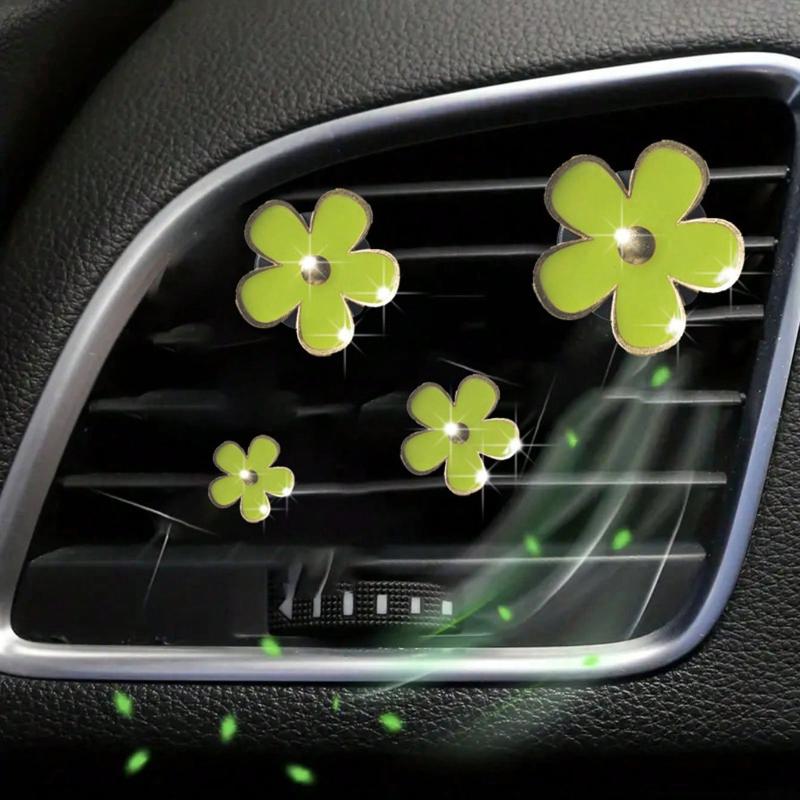 4-Piece Car Air Vent Scented Clip for Vehicle Air Conditioning Vents Flower Decoration Clip