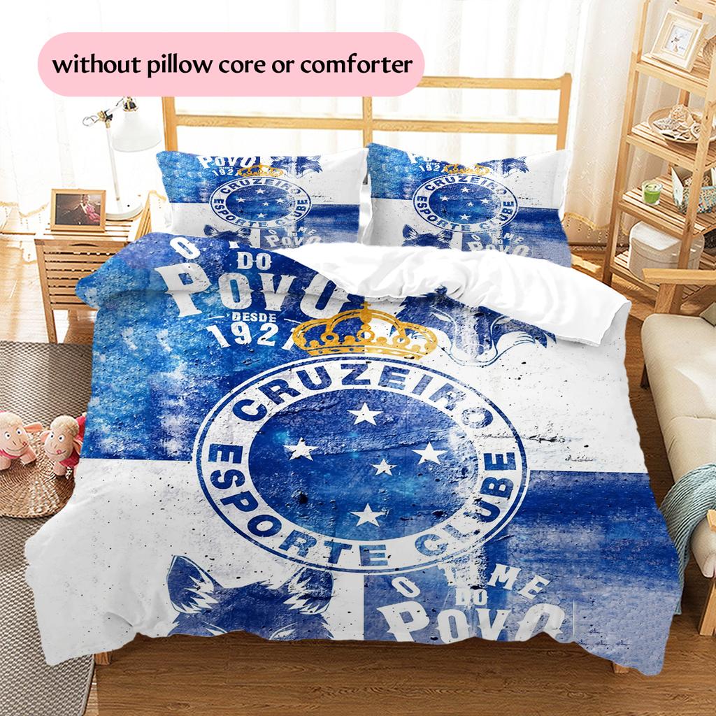 Cruzeiro Esporte Clube Pattern Bedding Home Decoration Birthday Gift (1 * duvet cover + 2 * pillowcase, without core)