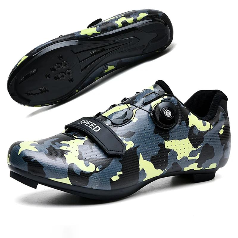 

Чоловіче велосипедне взуття Дорожнє Одна пряжка SPD Велосипедне взуття Для вулиці Дорожнє Камуфляжне Дихаюче Дорожні гоночні Велосипедні Спортивні туфлі 46 зелений