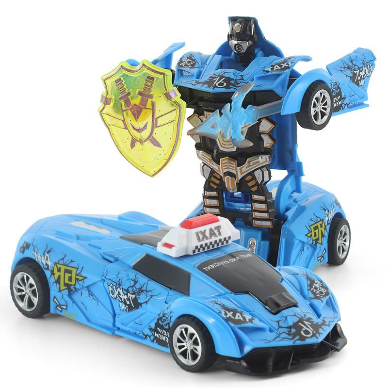 Plastic Childrens Deformation Car Toy With Inertia Drive For Early Learning And Parentchild Interaction