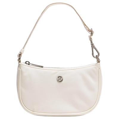 City Essentials 1L Marke Logo Verstellbarer Schultergurt Nylon Tragetasche Schultertasche Mini Damen Taschen Elfenbein Gold LW9FRIS-033454