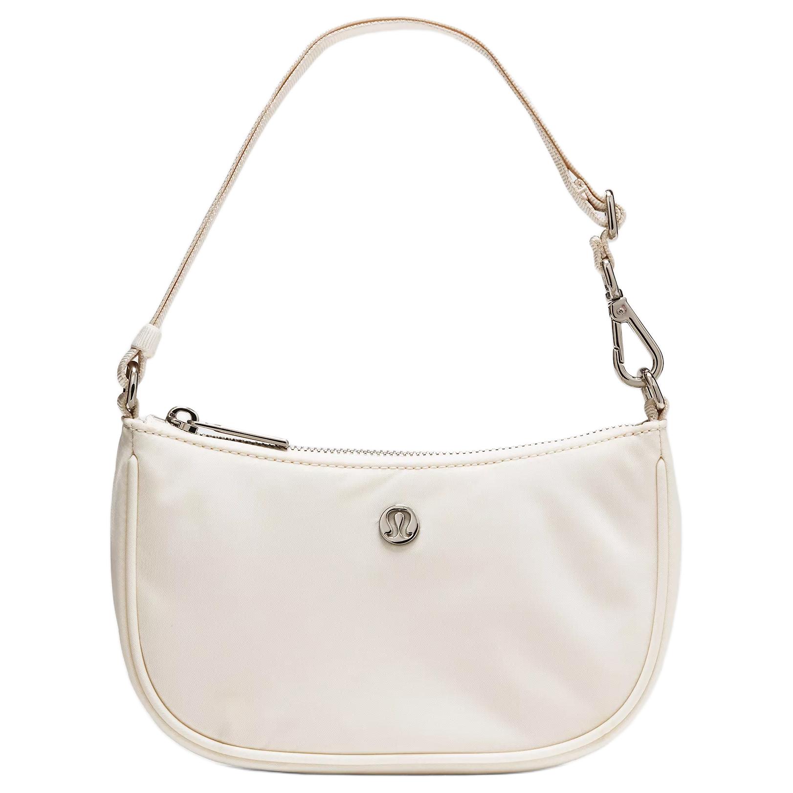 Lululemon City Essentials 1L Brand Logo Adjustable Shoulder Strap Nylon Tote Shoulder Bag Mini Women bags Ivory Gold LW9FRIS-033454 Ivory with gold