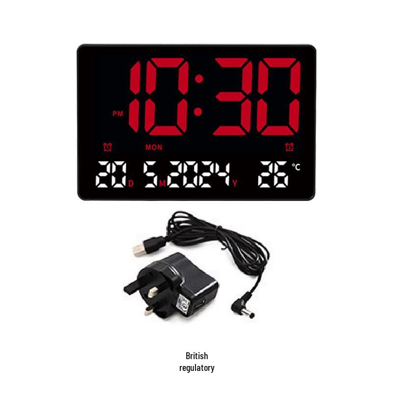 Smart LED Digital Calendar Clock: Wall-Mountable, Night Light, Alarm, Perpetual Time Display.