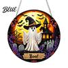 Halloween Halbmond Dekoration Schwarze Katze Strass Malset Facettierter Kunstkristall Hängende Dekoration Niedliches Bastelset DIY Fenster für Heimparty,