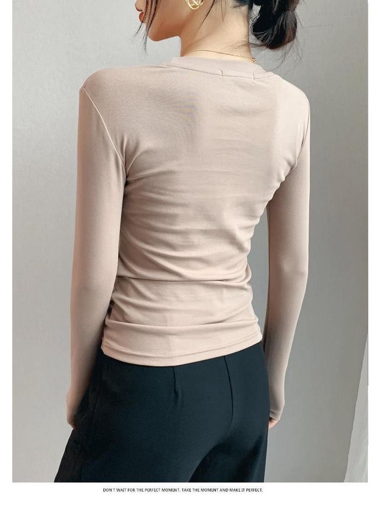 2025 New Autumn/Winter Women’s Warm Velvet Long Sleeve Base Shirt