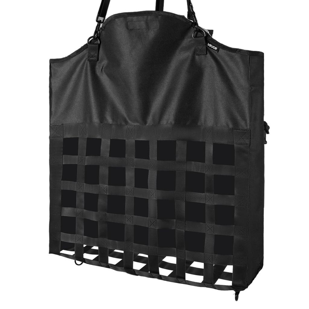 Hay Bag for Horses, 55 X 18.5 X 64 Cm, 46 X 46 Mm Holes, Premium Nylon Construction with PVC Waterproof Coating, Adjustable Hanging Straps and Metal