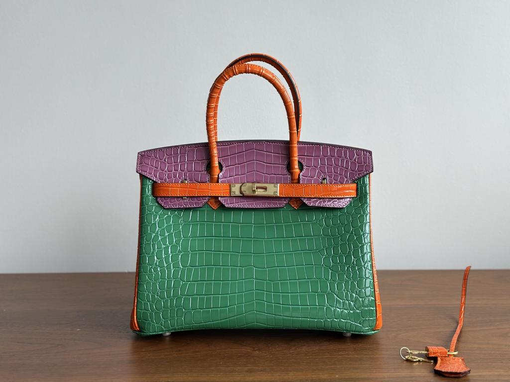 Kazilan color-blocking inseam version of crocodile pattern high-end hand-held platinum bag women's cross-border fashion versatile women's bag
