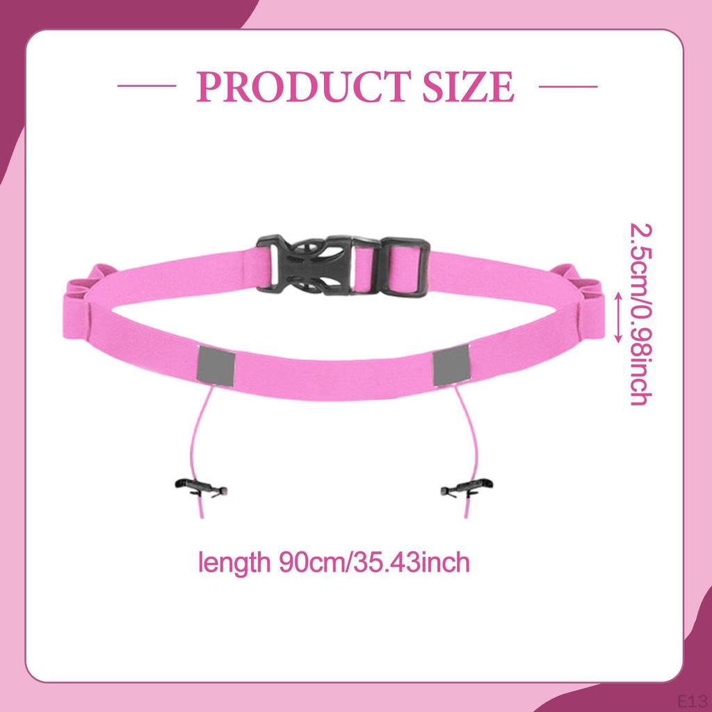 Adjustable Triathlon Number Belt with Loops, 6 Quick Release Food Ideal for Training,