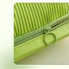 Double-Deck Pencil Bag Pen Case Avocado Green Cream White PU Handbag Storage Pouch for Stationery Makeup Travel