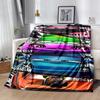 1pc Cars Pop Art Style Flannel Blanket Soft Warm Throw Blanket for Bedroom Living Room Bed Travel Camping Picnic Gift. M730013