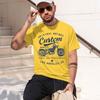 2026 New Model Unisexs 100 Cotton Fashionable Casual Loose D Retro Motorcycle Pattern Printed Round Neck Short Sleeved Tshirt