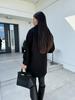 Women's European and American Solid Color Woolen Overcoat with Suit Collar