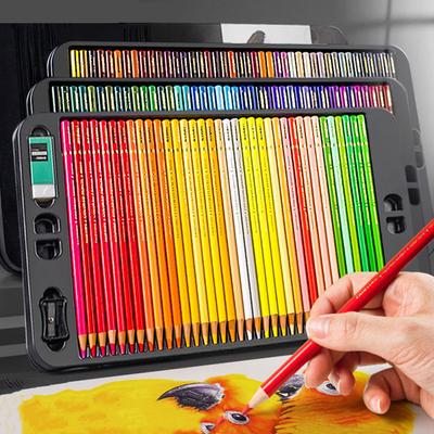 Professioneller öliger 24-120 Farben Erwachsener handbemalter wasserlöslicher Buntstift Eisen Geschenkbox für Künstler Kunststudenten Skizzieren Malen Zeichnen
