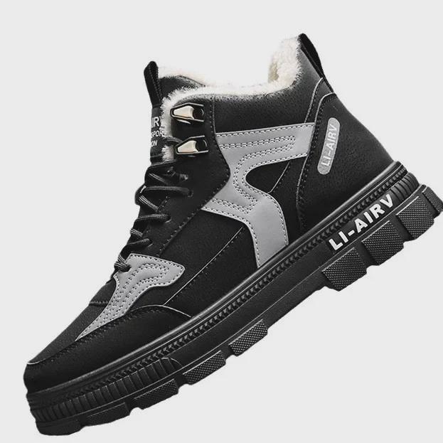 Thick Plush Cotton High-Top Canvas Shoes for Teens: Sporty, Comfortable, Height-Boosting White Sneakers for Winter