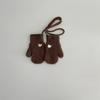 Winter Winddicht Kältefest Warm Kinderhandschuhe 2-5 Jahre Gesticktes Herz Halsband Strick Cremefarben Babygarn Säuglingswolle