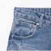 Women's Fashion Slim Fit High Waist Denim Pant Rhinestone Embellished Jeans Street Blue Wash Solid Color Casual Wide Leg Jean 2025 Spring