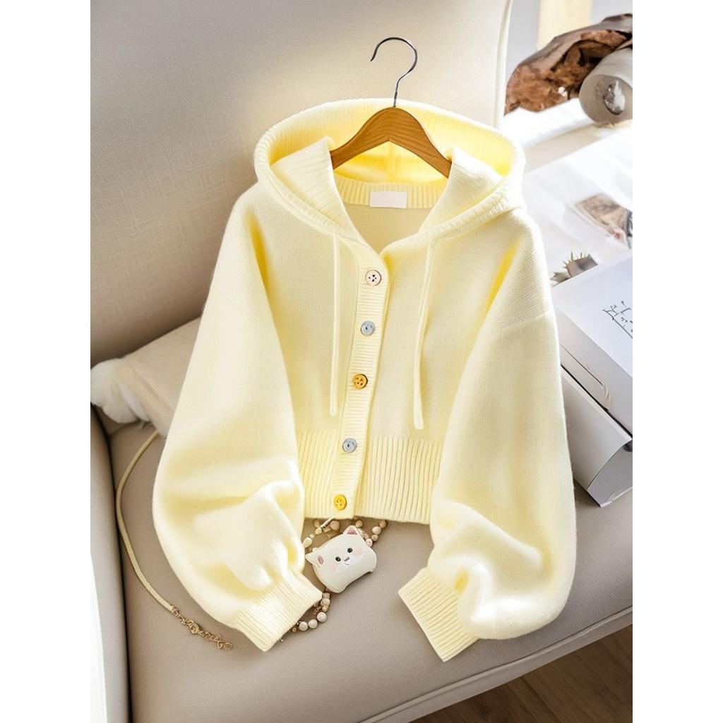 Maglione Morbido da Donna - Giacca a Vento Aperta con Fibbia Frontale, Felpa con Cappuccio Lavabile in Lavatrice per Autunno e Inverno, Colletto con Cappuccio a Media Elasticità
