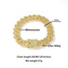 1PC European and American Popular 14mm Rhombus Cuban Chain Zinc Alloy Necklace Full of Diamonds Hip Hop Trendy Men's and Women's Fashion Quality