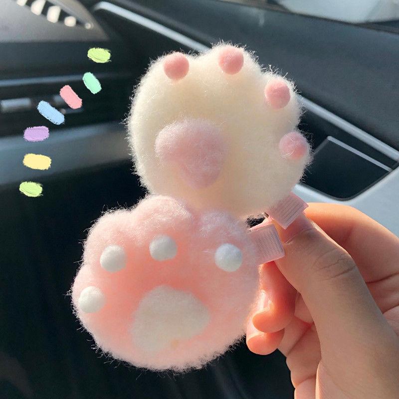 New Cute Cat Paw Hairpin Ins Duck Bill Bangs Sweet No Cat Plush Hairpin Headwear Girls Kids Women Hair Accessories