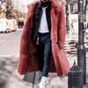 Winter Men Long Plush Lined Jacket Autumn Plush Thick Coats Trendy Winter Overcoat Faux Fur Faux Leather Men Woolen Jacket