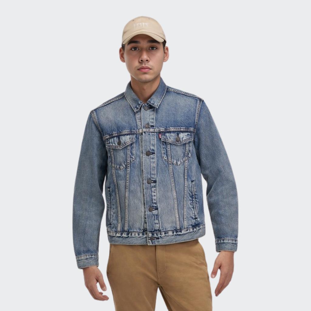 Levis Solid Color Button-Up Denim Jacket Men Outerwear Blue 72334-0574