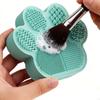 Two-In-One Makeup Brush Cleaning And Storage Box Cat Claw Makeup Brush Storage Rack Silicone Makeup Brush Cleaning Box
