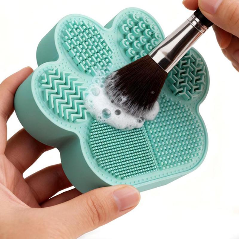 Two-In-One Makeup Brush Cleaning And Storage Box Cat Claw Makeup Brush Storage Rack Silicone Makeup Brush Cleaning Box