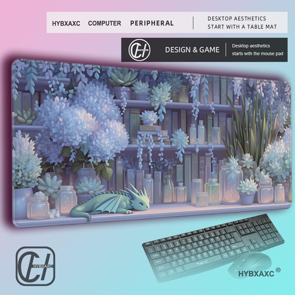 HYBXAXC Pastel Purple Kawaii Witch Cat DeskMat Kawaii Mousepad Kawaii MousePad Kawaii Kawaii Desk Decor Kawaii Playmat 800x400x2mm