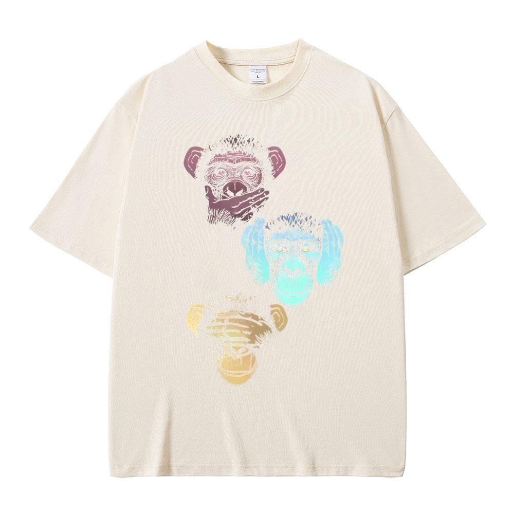 Funny Monkey Graphic Tshirts Men Women Casual Vintage Oversized Short Sleeve T Shirt Male Casual 100 Cotton Tshirt Streetwear