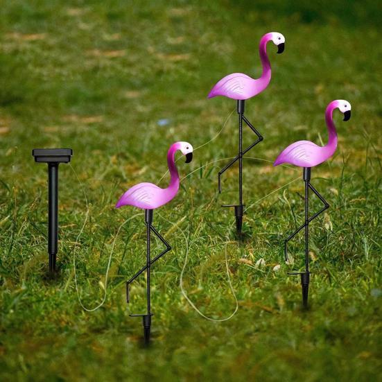 1/3Pcs Flamingo Solar Lamps Automatic Charging IP65 Waterproof Easy To Install Landscape Solar Lights Outdoor Garden Decorations